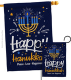 Happy Hanukkah - Hanukkah Winter Vertical Impressions Decorative Flags HG192314 Made In USA