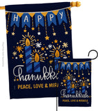 Peace Love Happiness - Hanukkah Winter Vertical Impressions Decorative Flags HG192315 Made In USA