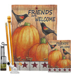 Welcome Friends Crows - Harvest & Autumn Fall Vertical Impressions Decorative Flags HG113059 Made In USA