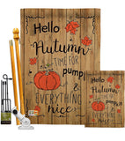 Hello Autumn Time for Pumpkin - Harvest & Autumn Fall Vertical Impressions Decorative Flags HG113064 Made In USA