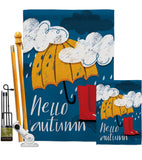 Hello Autumn - Harvest & Autumn Fall Vertical Impressions Decorative Flags HG113094 Made In USA