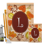 Autumn L Initial - Harvest & Autumn Fall Vertical Impressions Decorative Flags HG130038 Made In USA