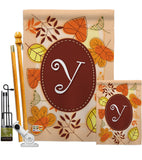 Autumn Y Initial - Harvest & Autumn Fall Vertical Impressions Decorative Flags HG130051 Made In USA