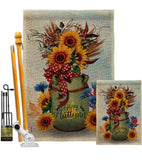 Autumn Milkcan - Harvest Autumn Fall Vertical Impressions Decorative Flags HG130421 Made In USA