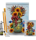 Autumn Milkcan - Harvest Autumn Fall Vertical Impressions Decorative Flags HG130421 Made In USA