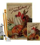 Hello Cornucopia - Harvest Autumn Fall Vertical Impressions Decorative Flags HG130423 Made In USA