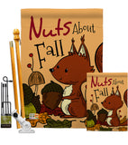 Nuts About Fall - Harvest & Autumn Fall Vertical Impressions Decorative Flags HG137106 Made In USA