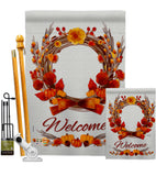 Harvest Wreath - Harvest & Autumn Fall Vertical Impressions Decorative Flags HG137111 Made In USA