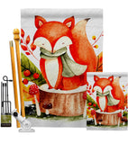 Autumn Fox - Harvest & Autumn Fall Vertical Impressions Decorative Flags HG137595 Made In USA