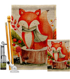 Autumn Fox - Harvest & Autumn Fall Vertical Impressions Decorative Flags HG137595 Made In USA