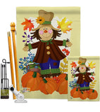 Autumn Scarecrow - Harvest & Autumn Fall Vertical Impressions Decorative Flags HG192120 Made In USA
