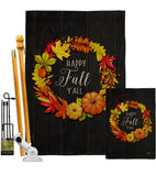 Fall Wreath - Harvest & Autumn Fall Vertical Impressions Decorative Flags HG192630 Made In USA