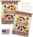 Birds Autumn - Harvest & Autumn Fall Vertical Impressions Decorative Flags HG113003 Made In USA