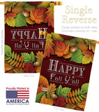 Happy Fall Y All - Harvest & Autumn Fall Vertical Impressions Decorative Flags HG113005 Made In USA