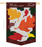 Welcome Fall Leaves Garden - Harvest & Autumn Fall Vertical Applique Decorative Flags HG113032 Imported