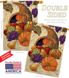 Cornucopia - Harvest & Autumn Fall Vertical Impressions Decorative Flags HG113041 Made In USA