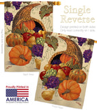 Cornucopia - Harvest & Autumn Fall Vertical Impressions Decorative Flags HG113041 Made In USA