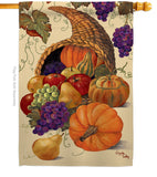 Cornucopia - Harvest & Autumn Fall Vertical Impressions Decorative Flags HG113041 Made In USA