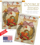 Cornucopia Wreath - Harvest & Autumn Fall Vertical Impressions Decorative Flags HG113044 Made In USA