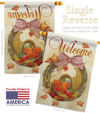 Cornucopia Wreath - Harvest & Autumn Fall Vertical Impressions Decorative Flags HG113044 Made In USA