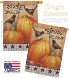 Welcome Friends Crows - Harvest & Autumn Fall Vertical Impressions Decorative Flags HG113059 Made In USA