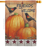 Welcome Friends Crows - Harvest & Autumn Fall Vertical Impressions Decorative Flags HG113059 Made In USA