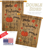 Hello Autumn Time for Pumpkin - Harvest & Autumn Fall Vertical Impressions Decorative Flags HG113064 Made In USA