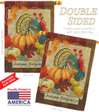 Autumn Blessings Turkey - Harvest & Autumn Fall Vertical Impressions Decorative Flags HG113070 Made In USA