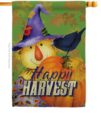 Happy Harvest Scarecrow - Harvest & Autumn Fall Vertical Impressions Decorative Flags HG113080 Made In USA