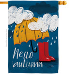 Hello Autumn - Harvest & Autumn Fall Vertical Impressions Decorative Flags HG113094 Made In USA