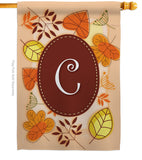 Autumn C Initial - Harvest & Autumn Fall Vertical Impressions Decorative Flags HG130029 Made In USA