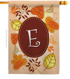 Autumn E Initial - Harvest & Autumn Fall Vertical Impressions Decorative Flags HG130031 Made In USA