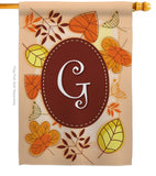 Autumn G Initial - Harvest & Autumn Fall Vertical Impressions Decorative Flags HG130033 Made In USA