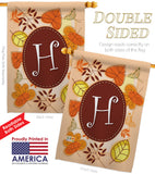Autumn H Initial - Harvest & Autumn Fall Vertical Impressions Decorative Flags HG130034 Made In USA