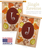 Autumn J Initial - Harvest & Autumn Fall Vertical Impressions Decorative Flags HG130036 Made In USA