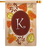 Autumn K Initial - Harvest & Autumn Fall Vertical Impressions Decorative Flags HG130037 Made In USA