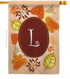 Autumn L Initial - Harvest & Autumn Fall Vertical Impressions Decorative Flags HG130038 Made In USA