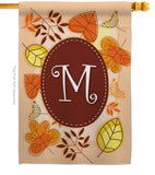 Autumn M Initial - Harvest & Autumn Fall Vertical Impressions Decorative Flags HG130039 Made In USA