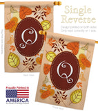 Autumn Q Initial - Harvest & Autumn Fall Vertical Impressions Decorative Flags HG130043 Made In USA