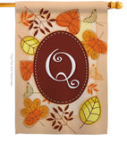 Autumn Q Initial - Harvest & Autumn Fall Vertical Impressions Decorative Flags HG130043 Made In USA