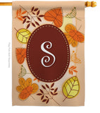 Autumn S Initial - Harvest & Autumn Fall Vertical Impressions Decorative Flags HG130045 Made In USA