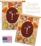 Autumn T Initial - Harvest & Autumn Fall Vertical Impressions Decorative Flags HG130046 Made In USA