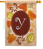 Autumn Y Initial - Harvest & Autumn Fall Vertical Impressions Decorative Flags HG130051 Made In USA