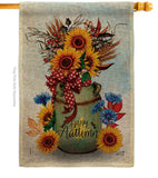 Autumn Milkcan - Harvest Autumn Fall Vertical Impressions Decorative Flags HG130421 Made In USA