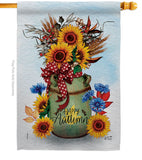 Autumn Milkcan - Harvest Autumn Fall Vertical Impressions Decorative Flags HG130421 Made In USA