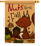 Nuts About Fall - Harvest & Autumn Fall Vertical Impressions Decorative Flags HG137106 Made In USA