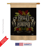 Charlkboard Hello Autumn - Harvest & Autumn Fall Vertical Impressions Decorative Flags HG137108 Printed In USA