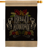 Charlkboard Hello Autumn - Harvest & Autumn Fall Vertical Impressions Decorative Flags HG137108 Made In USA