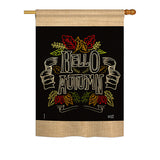 Charlkboard Hello Autumn - Harvest & Autumn Fall Vertical Impressions Decorative Flags HG137108 Printed In USA