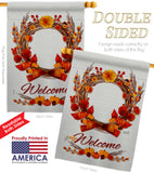 Harvest Wreath - Harvest & Autumn Fall Vertical Impressions Decorative Flags HG137111 Made In USA